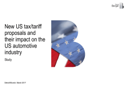 New US tax/tariff proposals and their impact on the US automotive