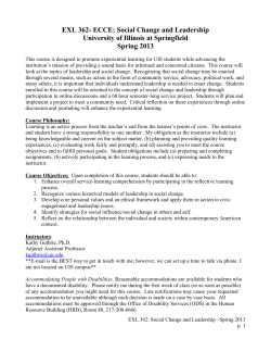 EXL 362-ECCE - University of Illinois Springfield