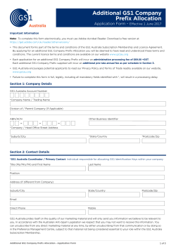 Additional GS1 Company Prefix Allocation