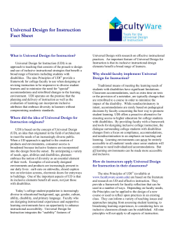 Universal Design for Instruction Fact Sheet