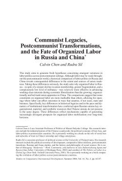 Communist Legacies, Postcommunist Transformations, and the Fate