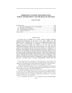 Addressing Systemic Discrimination: Public