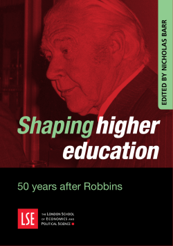 Shaping Higher Education 50 Years After Robbins