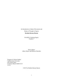 An Introduction to Islamic Movements and Modes of Thought in Nigeria