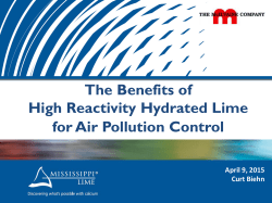 The Benefits of High Reactivity Hydrated Lime for Air Pollution