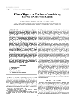Effect of Hypoxia on Ventilatory Control during Exercise in