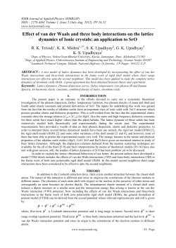 Effect of van der Waals and three body interactions on the lattice