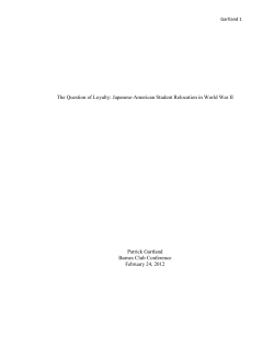 The Question of Loyalty: Japanese-American Student Relocation in