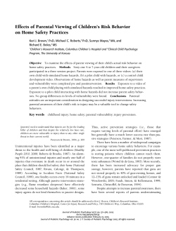 Effects of Parental Viewing of Children`s Risk Behavior on Home