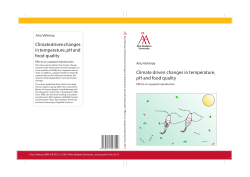 Climate driven changes in temperature, pH and food quality