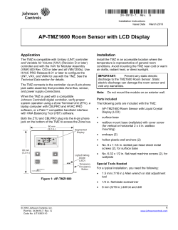 AP-TMZ1600 Room Sensor with LCD Display Installation Instructions