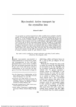 Myo-Inositol: Active Transport by the Crystalline Lens