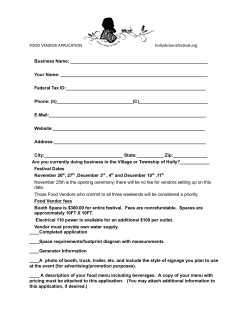 FOOD VENDOR APPLICATION hollydickensfes뛕 Business Name: