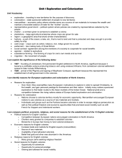 Unit 1 Exploration and Colonization