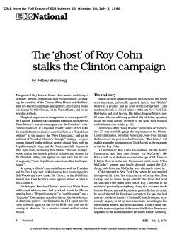 The `Ghost` of Roy Cohn Stalks the Clinton Campaign