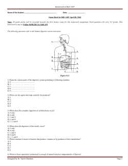 Homework of Biol-1407 Designed by Dr. Tanvir Khatlani Page 1