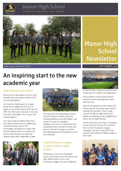 September 2016 - Manor High School