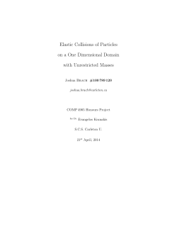 Elastic Collisions of Particles on a One Dimensional Domain with