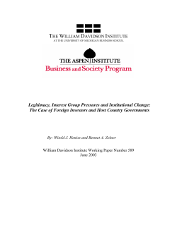 Legitimacy, Interest Group Pressures and Institutional