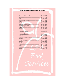 Food Service Contact Numbers by School