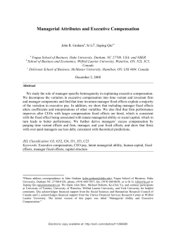 Managerial Attributes and Executive Compensation