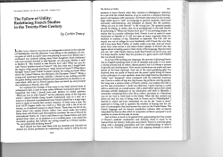 The Failure of Utility: Redefining FrenchStudies in