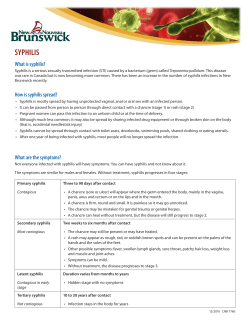 Syphilis - Government of New Brunswick