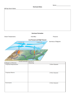 Name: Hurricane Notes Bill Nye Storm Notes: Hurricane Formation