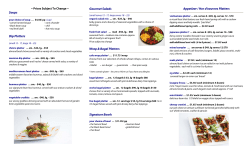 Catering Menu - Organic Garden Cafe