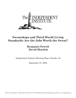 Sweatshops and Third World Living Standards