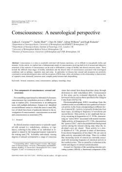Consciousness: A neurological perspective
