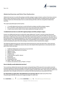 Abdominal Exercises and Pelvic Floor Dysfunction