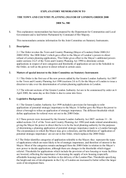 EXPLANATORY MEMORANDUM TO THE