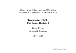 Temperature Talk - Universität Konstanz