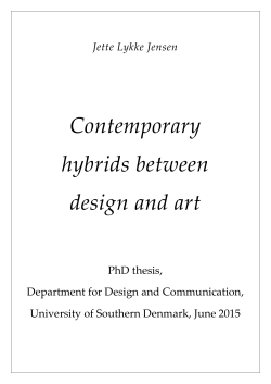 Contemporary hybrids between design and art