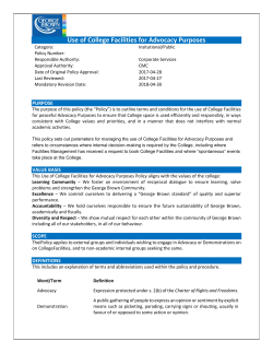 Use of College Facilities for Advocacy Purposes