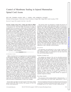 Control of Membrane Sealing in Injured Mammalian Spinal Cord
