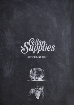 STOCK LIST 2014 - Cellar Supplies