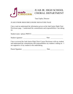 JJHS CHOIR Disclosure Signature Page