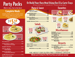 Party Packs - Presto Pasta