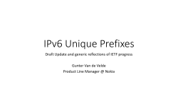 IPv6 Unique Prefixes - IPv6 Council