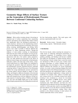 Geometric Shape Effects of Surface Texture on the Generation of