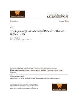 The Qur`anic Jesus: A Study of Parallels with Non