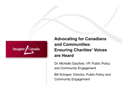 Advocating for Canadians and Communities