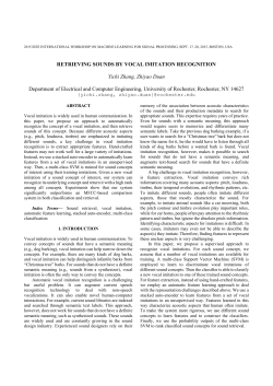 RETRIEVING SOUNDS BY VOCAL IMITATION RECOGNITION Yichi