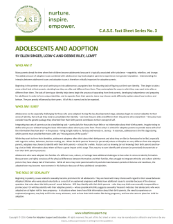 adolescents and adoption - Center for Adoption Support and