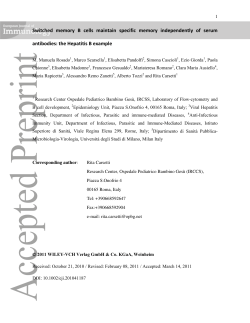 Switched memory B cells maintain specific memory