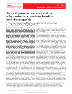 Electrical generation and control of the valley carriers in a