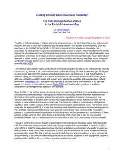 Creating Schools Where Race Does Not Matter