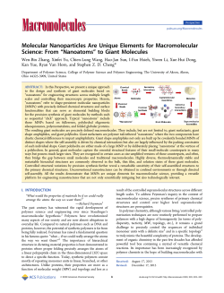 Molecular Nanoparticles Are Unique Elements for Macromolecular